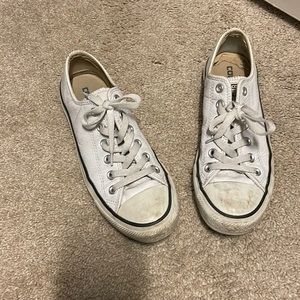Converse White leather sneakers.